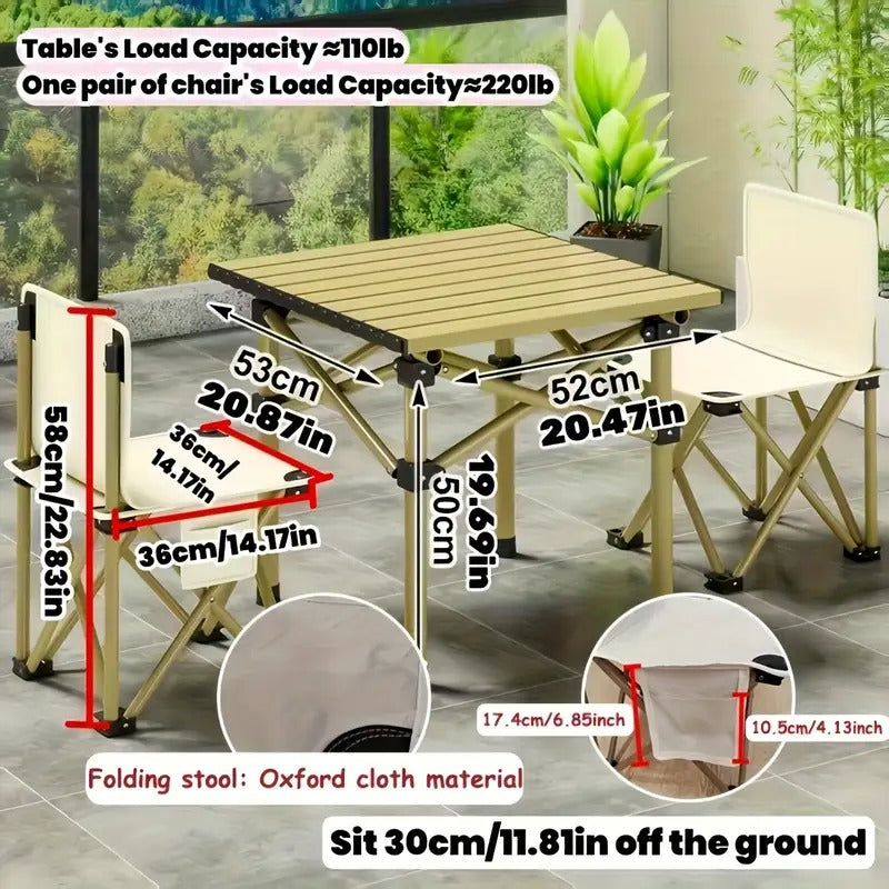 Portable Foldable Outdoor Table and Chair Set