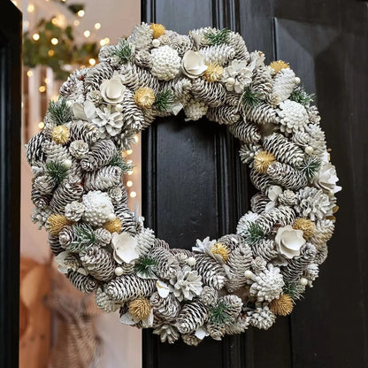 Snowman Fruit Nut Christmas Wreath