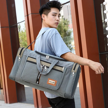 Travel Duffel Nylon Bag for Men and Women (Dark Grey)