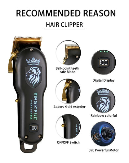 Professional Hair Clipper Rechargeable Electric Beard & Hair Trimmer