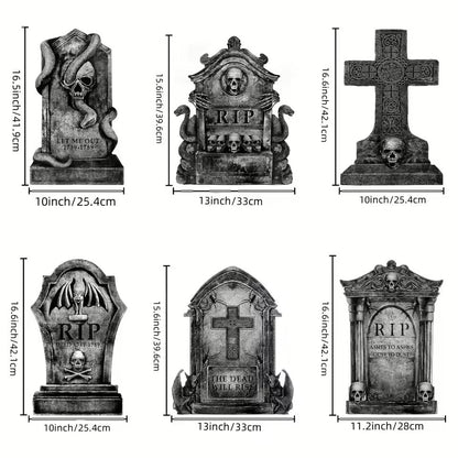 Halloween Tombstones Outdoor Graveyard Yard Signs with Stakes