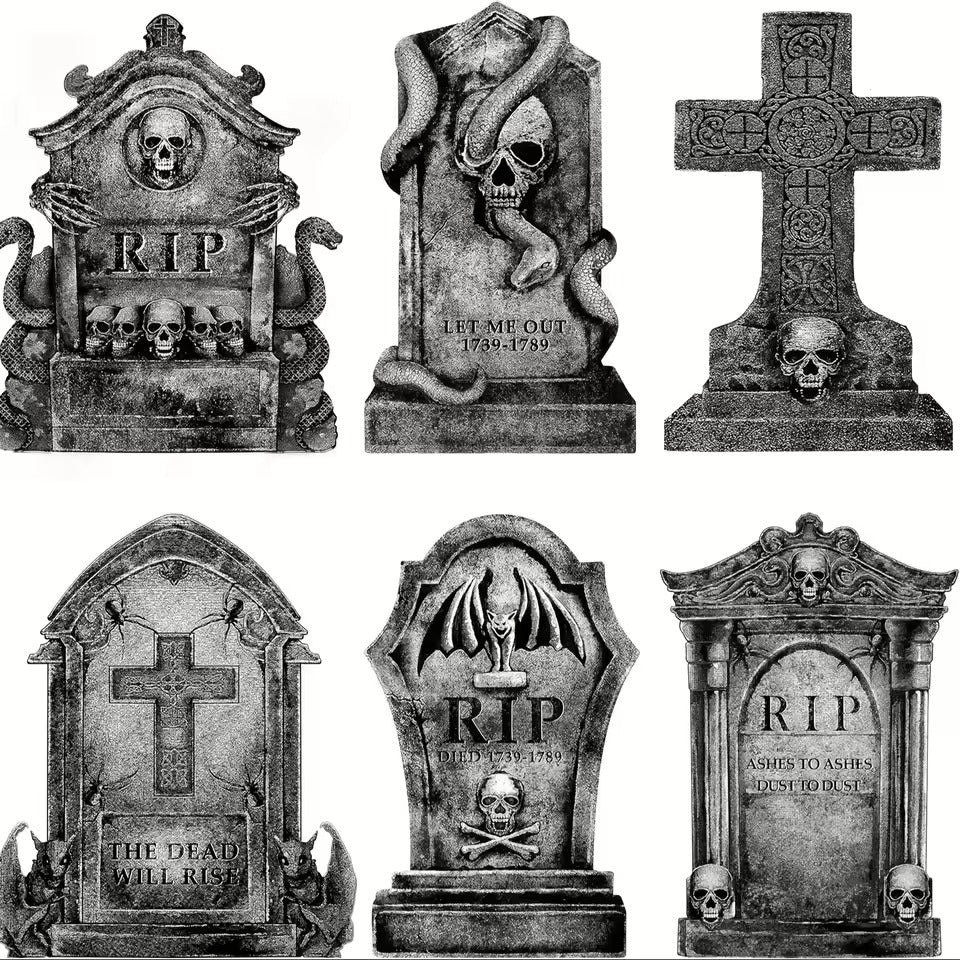 Halloween Tombstones Outdoor Graveyard Yard Signs with Stakes
