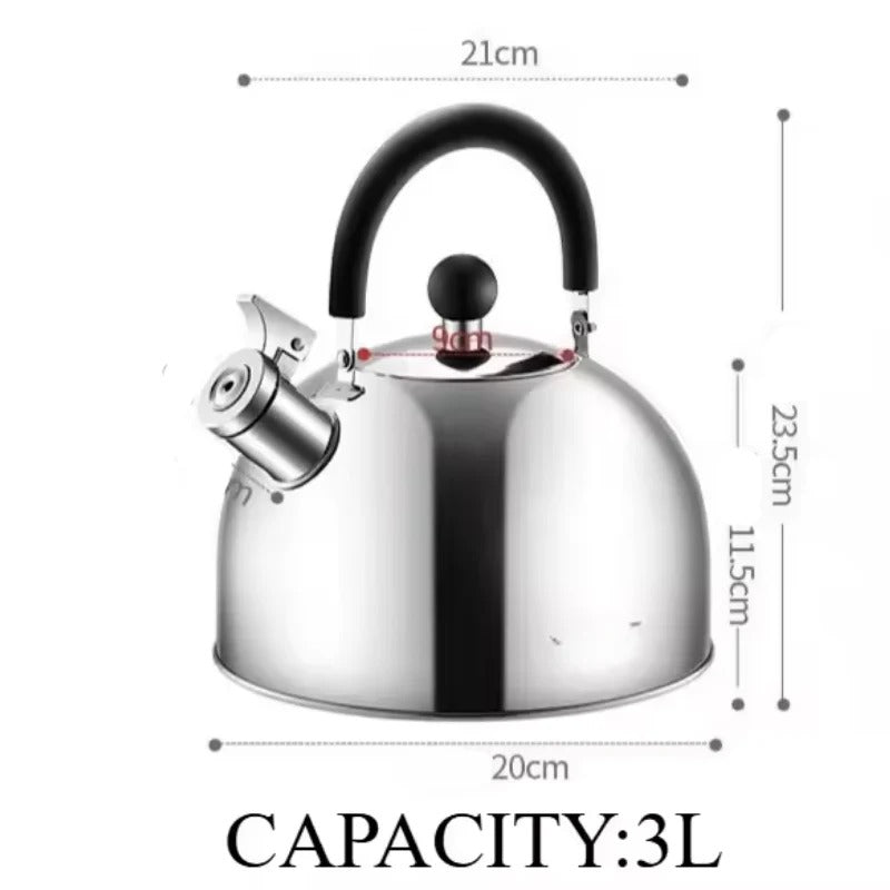3L Stainless Steel Whistle Kettle for Induction Stove
