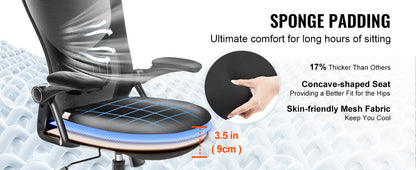 Ergonomic Office Chair with Adjustable Lumbar Support Angle and Height Adjustable