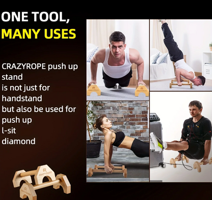 Wooden Push-up Bar Stands - Gym Fitness Training