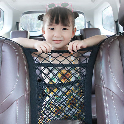Car Interior Trunk Seat Back Elastic Mesh Net Car Styling Storage Bag Pocket Cage velcro Grid Pocket Holder Car Accessories