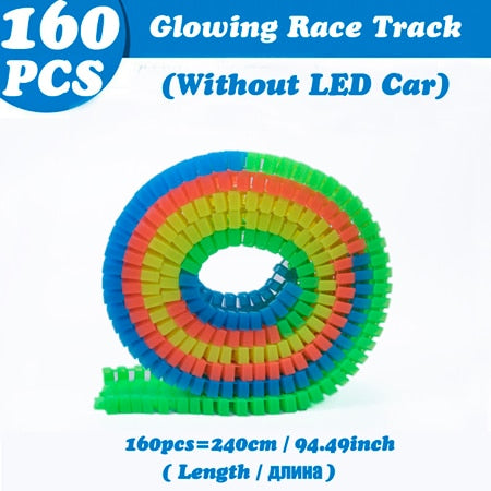 Magical Tracks Luminous Racing Track Car With Colored Lights DIY Plastic Glowing In The Dark Creative Toys For Kids