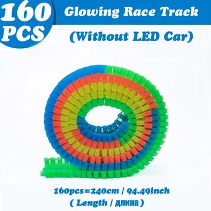 Magical Tracks Luminous Racing Track Car With Colored Lights DIY Plastic Glowing In The Dark Creative Toys For Kids