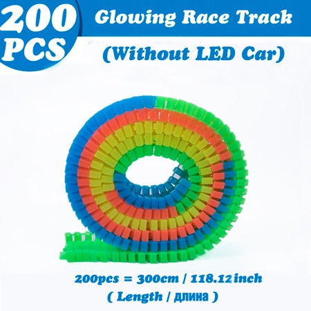 Magical Tracks Luminous Racing Track Car With Colored Lights DIY Plastic Glowing In The Dark Creative Toys For Kids