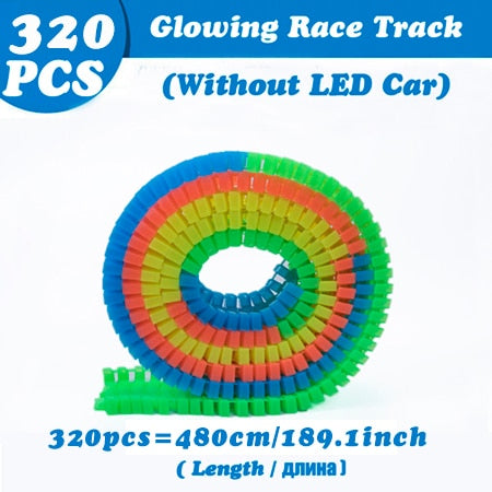 Magical Tracks Luminous Racing Track Car With Colored Lights DIY Plastic Glowing In The Dark Creative Toys For Kids