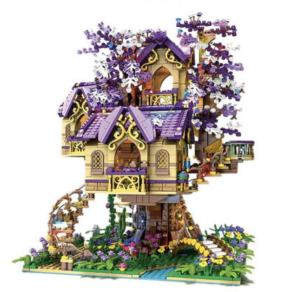Purple Fairy Tree House 2242PCS Modular Building Blocks Bricks Educational Toys Birthday christmas Gift