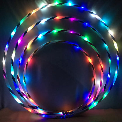 LED Light-Up Fitness Hoop, Color Changing & Detachable - 24 LEDs, 90cm