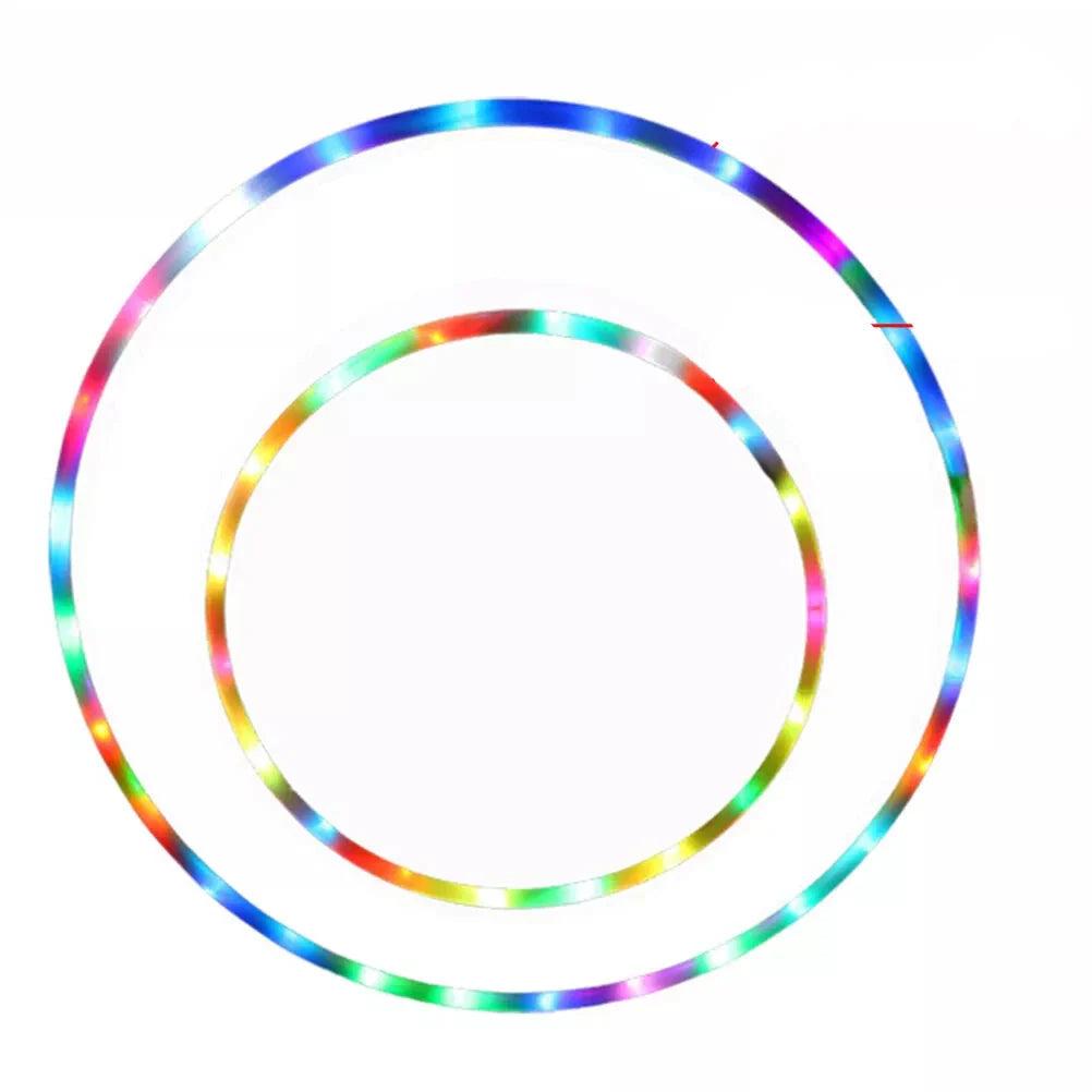 LED Light-Up Fitness Hoop, Color Changing & Detachable - 24 LEDs, 90cm