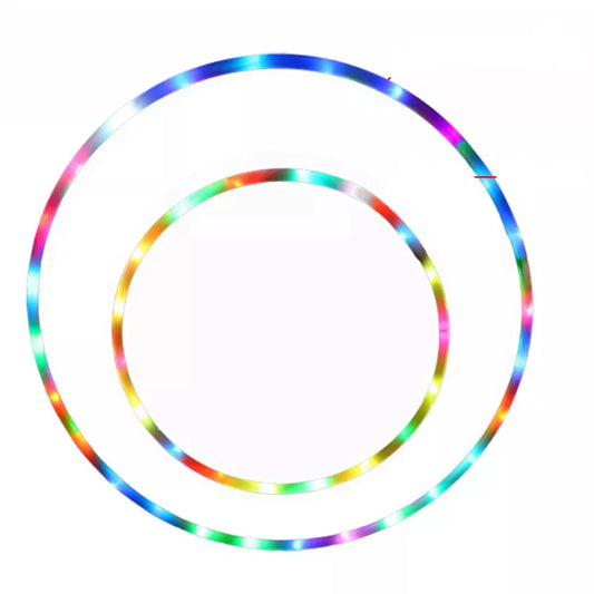 LED Light-Up Fitness Hoop, Color Changing & Detachable - 24 LEDs, 90cm