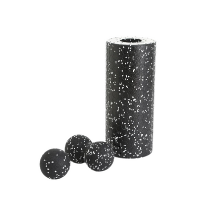 Hollow Yoga Roller Massage Peanut Ball Set (Black)