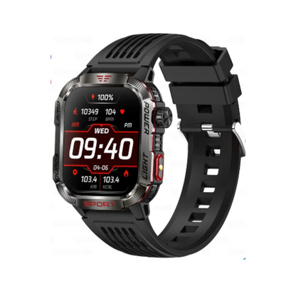 Outdoor Military Smartwatch GPS Bluetooth Call for Men (Black)