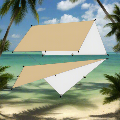 Waterproof Tarp Tent Awning Shade Outdoor (Beige)