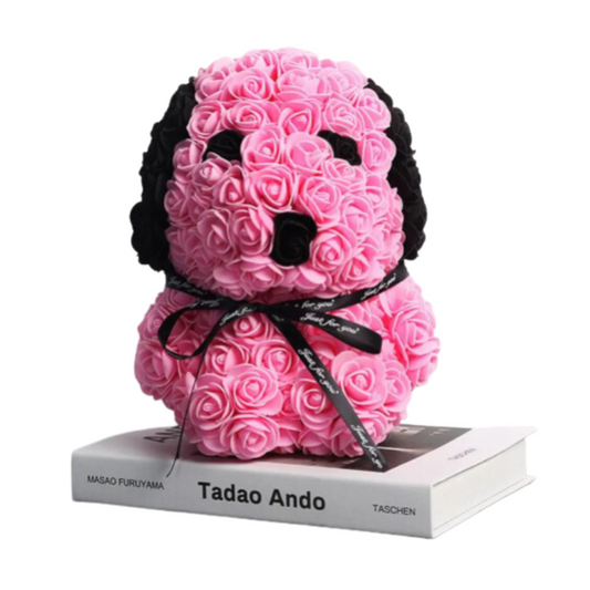 Teddy Rose Dog Artificial Flower Decoration (Pink)
