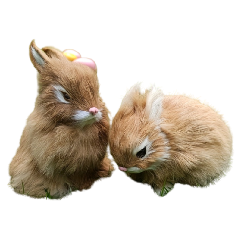 2pcs Easter Bunny Figurines for Holiday Decorations