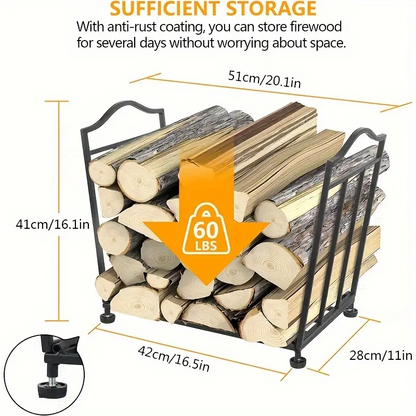 Firewood Rack Metal Outdoor Log Organizer
