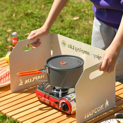 Stainless Steel Camping Stove Windshield (3-Panel)
