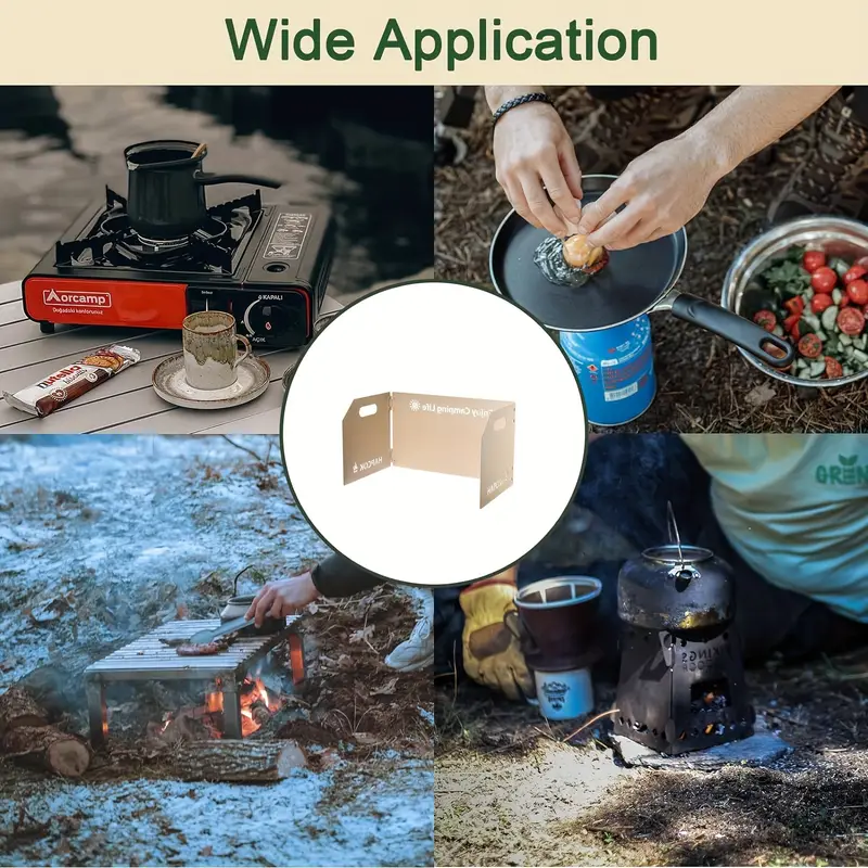 Stainless Steel Camping Stove Windshield (3-Panel)