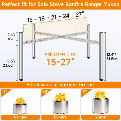 Fire Pit Stand Stainless Steel for Outdoor Use