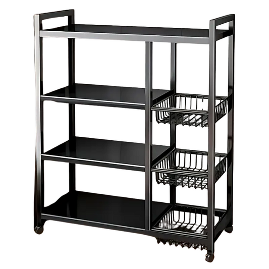 Movable Kitchen Storage Rack with Wheels (4-Tier)