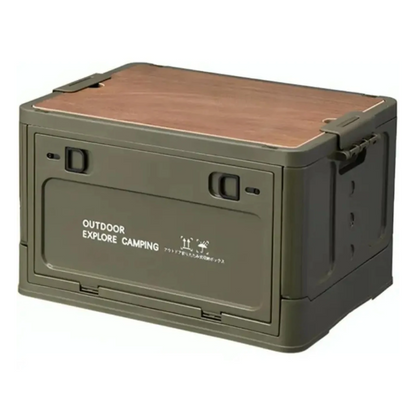 Folding Storage Box with Waterproof Wooden Lid