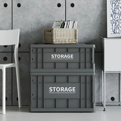 Outdoor Camping Storage Box with Lid & Wheels