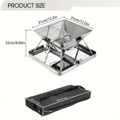 Stainless Steel Folding BBQ Grill Outdoor Cooking