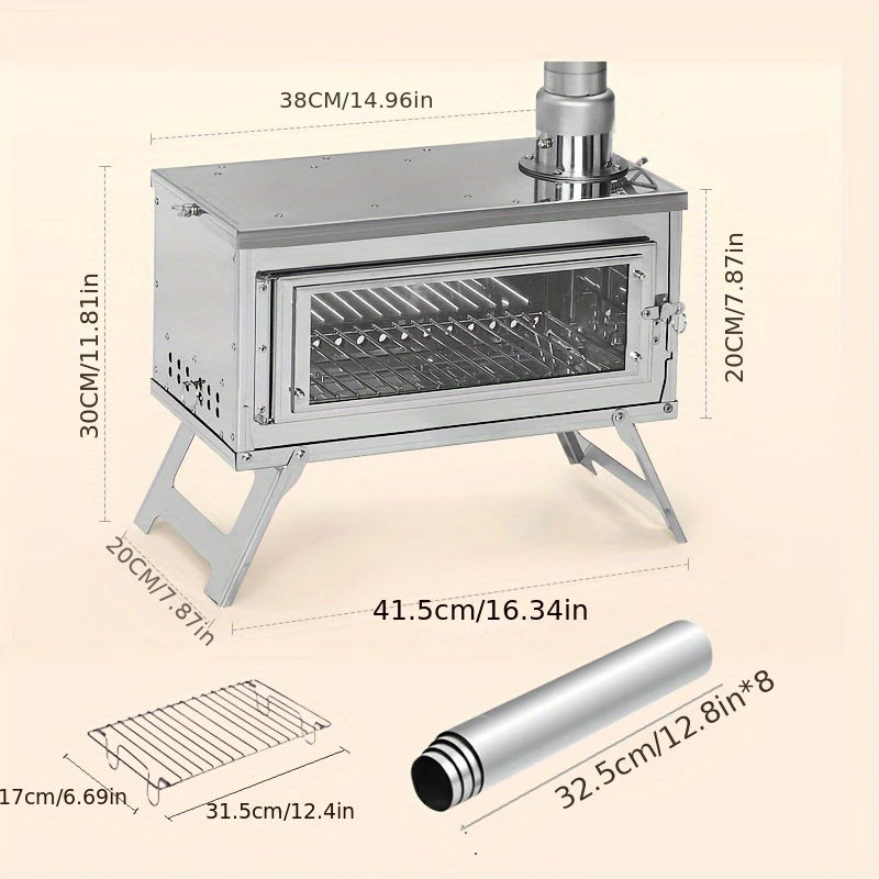 Camping Firewood Stainless Steel Stove Set