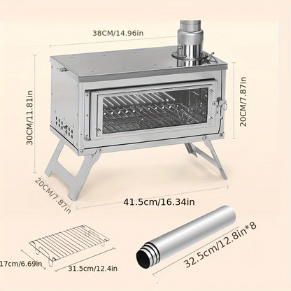 Camping Firewood Stainless Steel Stove Set