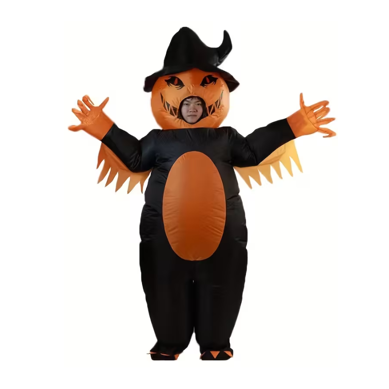 Halloween Pumpkin Inflatable Costume Full-Face Design
