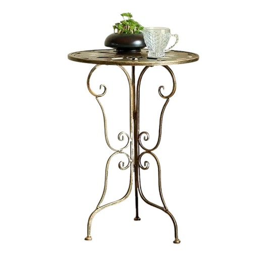 Vintage Metal Scrollwork Side Table