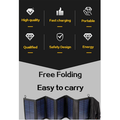 Foldable Solar Panel Charger with 20W/h Portable USB