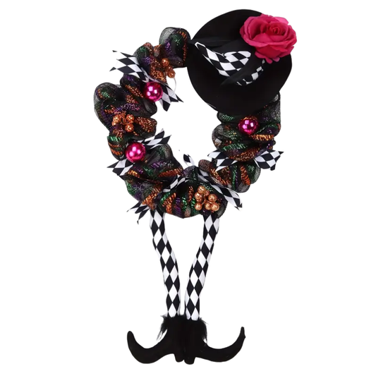 Halloween Witch Wreath with Hat and Legs