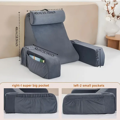Ergonomic Reading & Back Support Pillow with Armrests