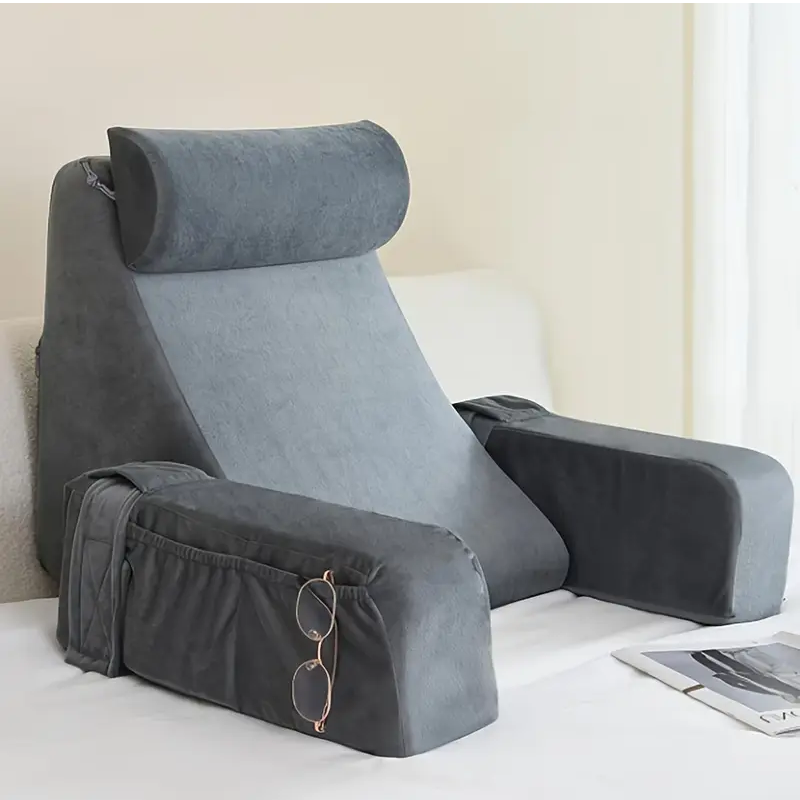 Ergonomic Reading & Back Support Pillow with Armrests