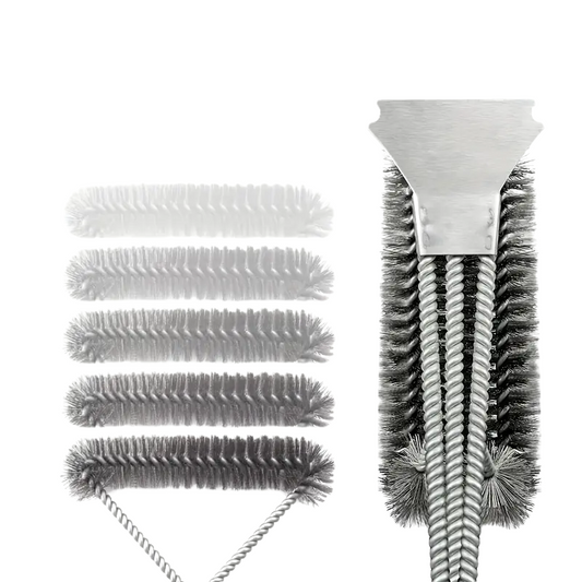 BBQ Grill Brush with Scraper with 3-Head