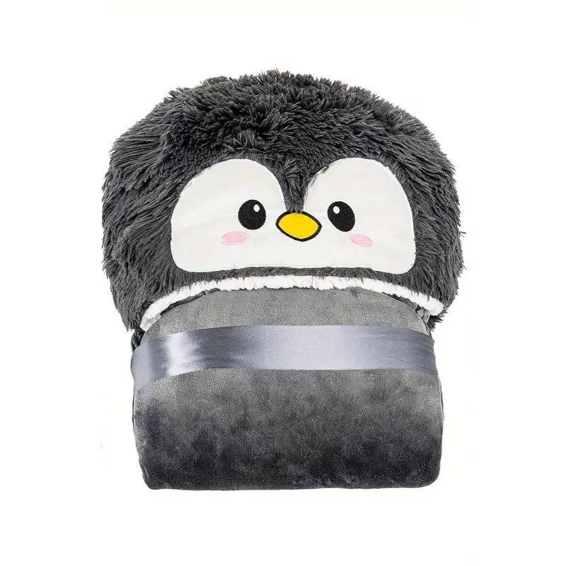 Penguin Hooded Wearable Blanket with Gloves