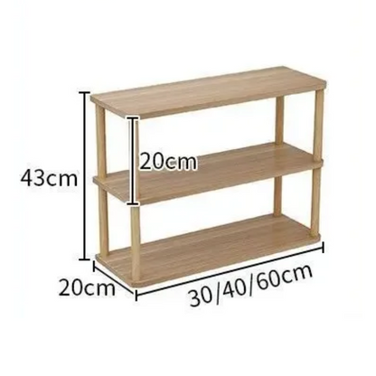 Walnut Multi-Layer Desktop Bookshelf