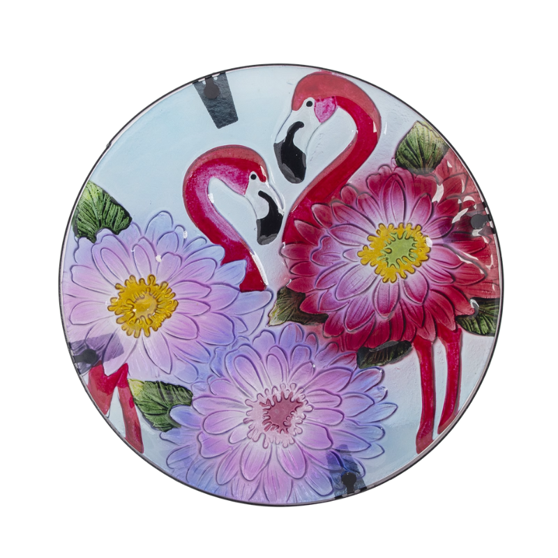 Flamingo Round Glass Top Outdoor Patio Side Table