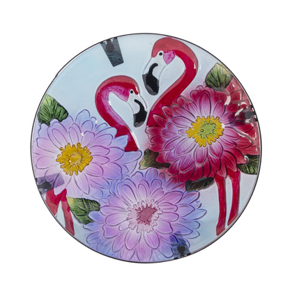 Flamingo Round Glass Top Outdoor Patio Side Table