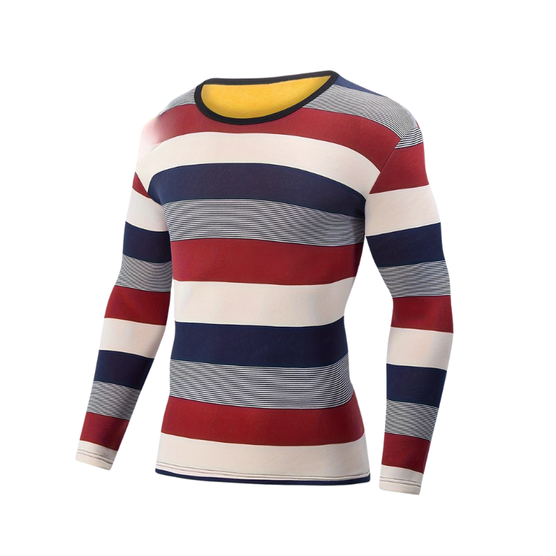 Men's Thermal Striped Skiing Fleece Shirt