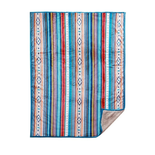 Nordic Bohemian Striped Fleece Blanket