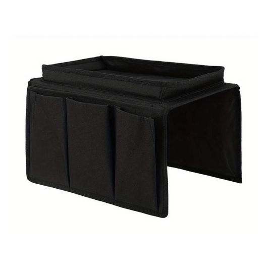 Sofa Armrest Organizer with Tray & Storage Pockets