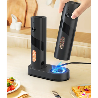 Electric Salt & Pepper Grinder Set with Charging Base (2 pcs)
