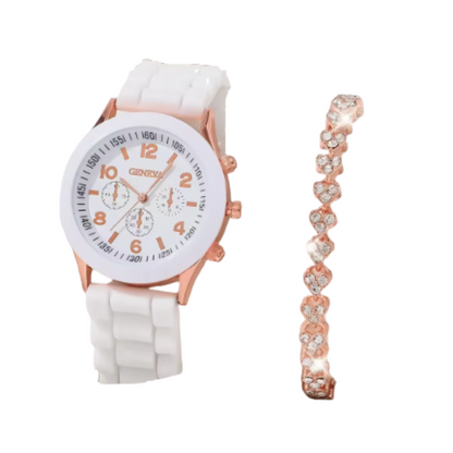 Womens Watch Jewelry Bracelet Ring Set (WT-SL)