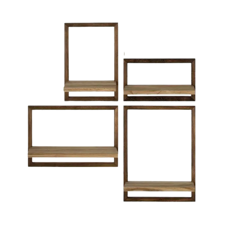 Wooden Wall Shelf Set Display Boxes